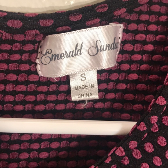 Retro Black w/ Purple Polka Dots Dress - Picture 2 of 2